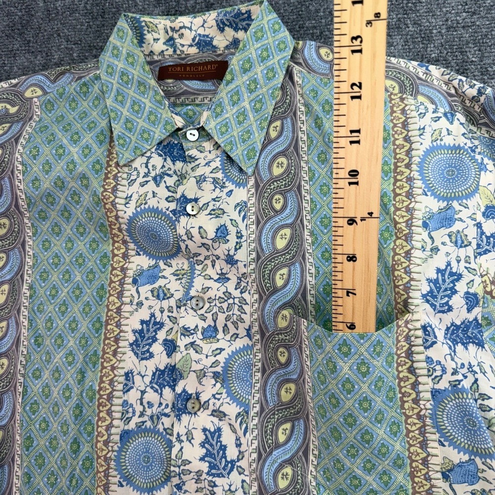 Tori Richard Shirt Mens Large Button Up 100% Cotton Lawn Short Sleeve USA Made - Picture 5 of 10